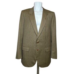 Brioni Wool Blazer Jacket  Mens Size 42 L Houndstooth Plaid Lined Made in Italy